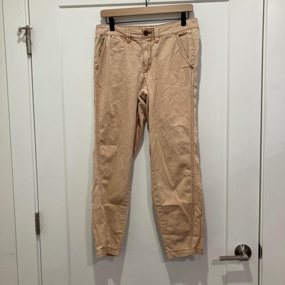 Anthropologie Chino by Anthro Tan Peach Jogger Pants Cotton Casual Trousers